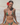 Woman in a colorful bikini with a red flower in her hair.